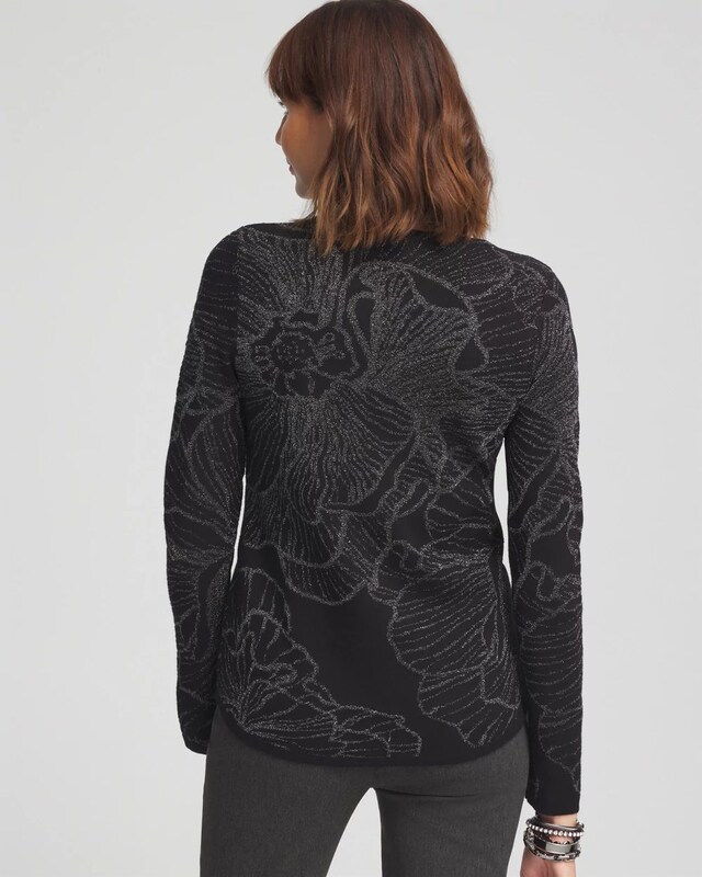 Jacquard V-Neck Pullover Sweater - image 3